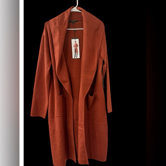 Max Sport Rust Open Front Cardigan Size L NWT - Picture 1 of 10